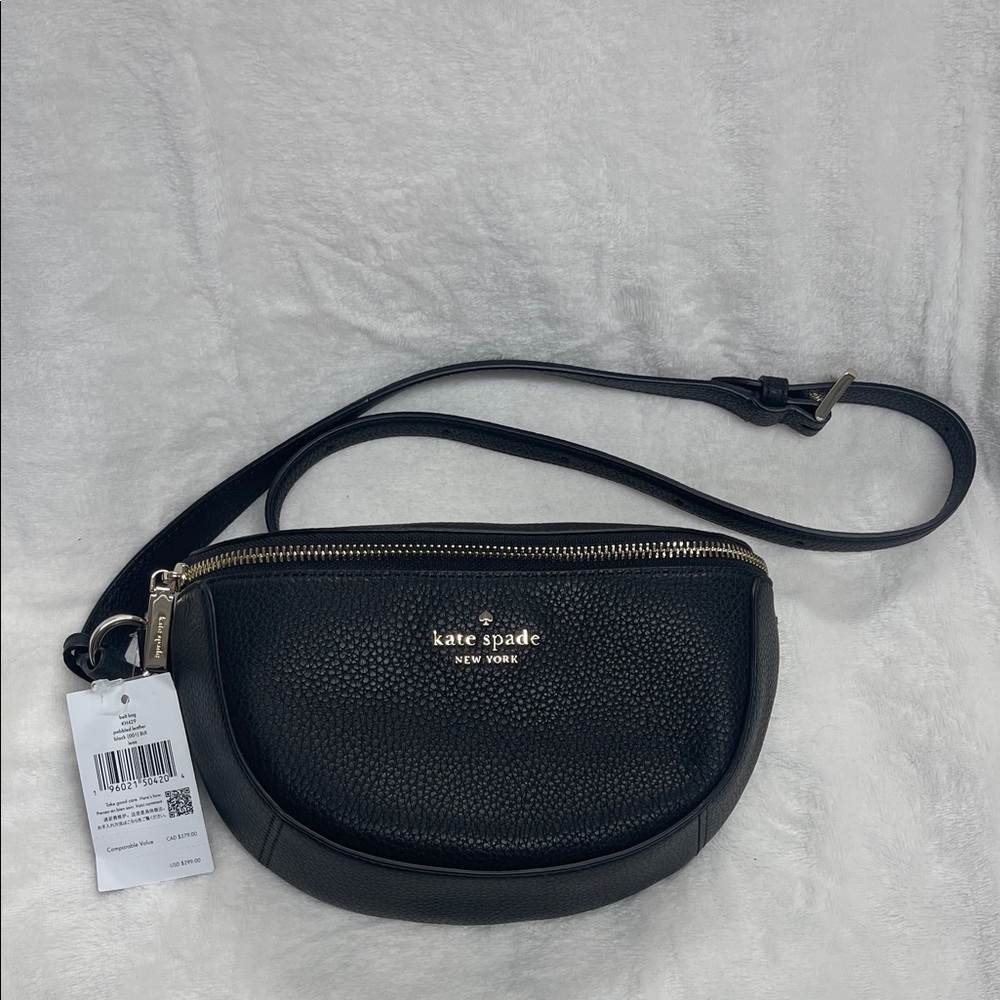 Kate Spade Black Pebbled Belt Bag